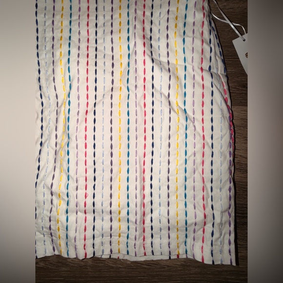 The Impeccable Pig White Multicolor Striped Mini Skirt - Picture 3 of 5